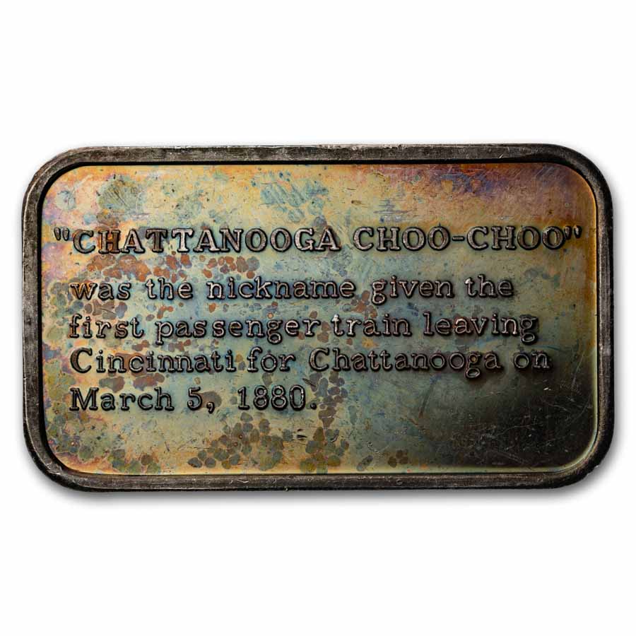 1 oz Silver Bar - Vintage Chattanooga Choo-Choo (Toned)