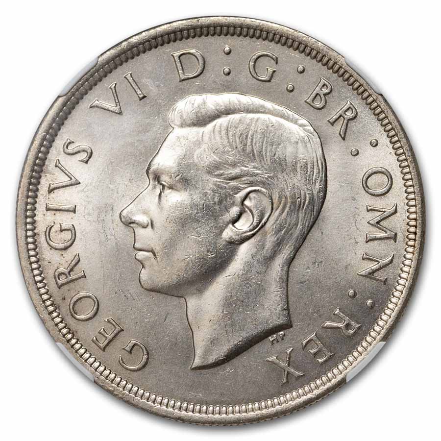 1937 Great Britain Silver Crown George VI Choice Unc NGC