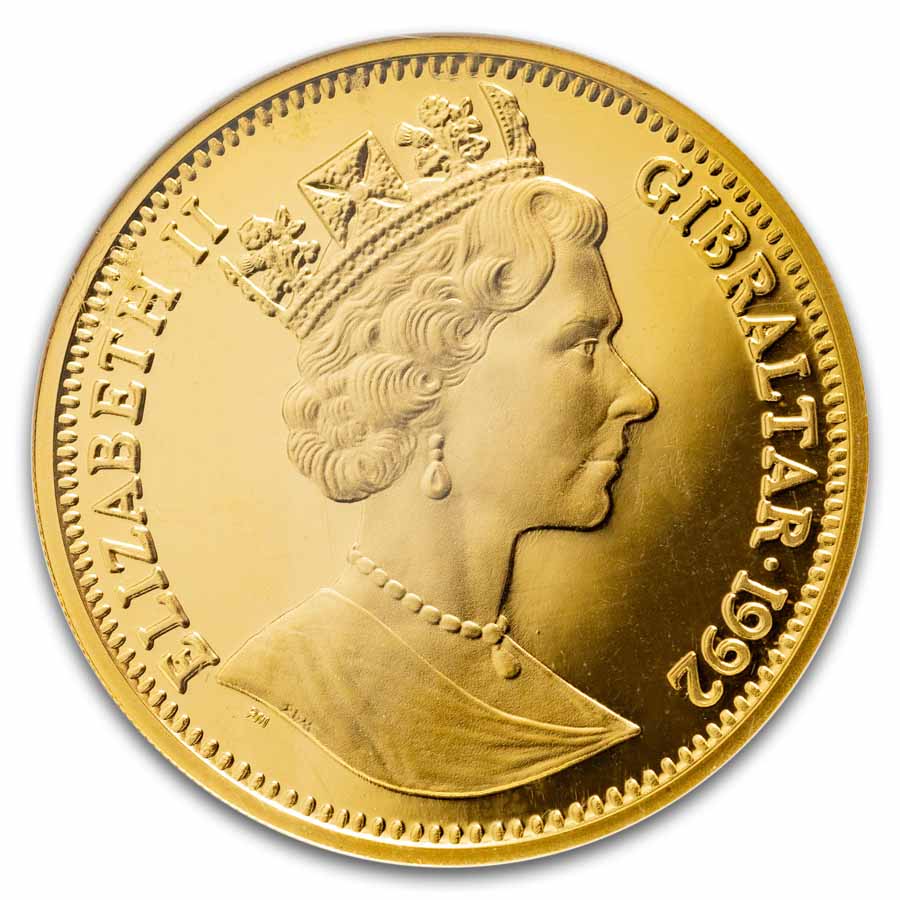 1992 Gibraltar 1 oz Gold Royal Cocker Spaniel MS-67 NGC
