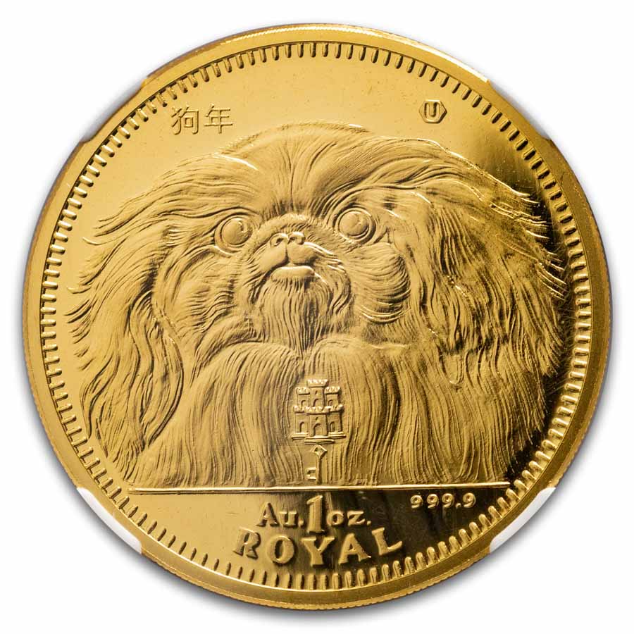 1994 Gibraltar 1 oz Gold Royal Pekingese MS-64 NGC
