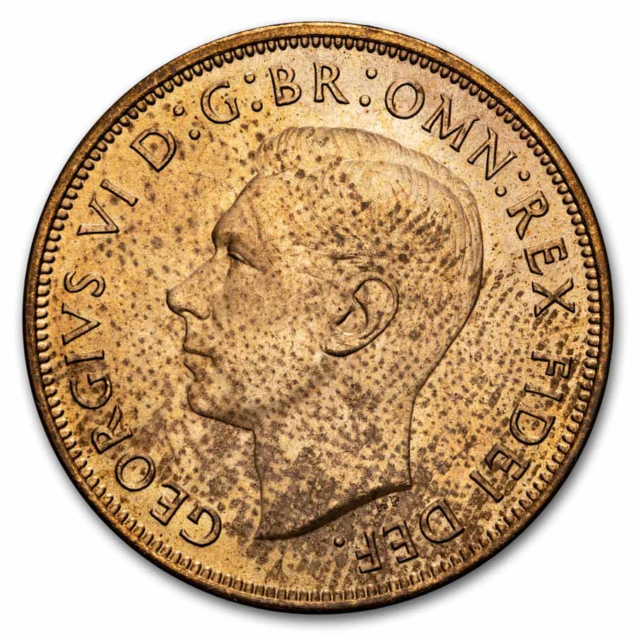 1951 Great Britain Bronze Penny BU (Red/Brown)