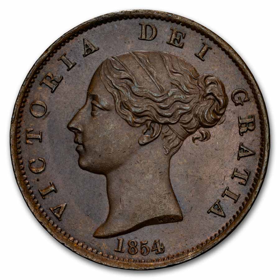 1854 Great Britain 1/2 Penny Victoria BU (Brown)