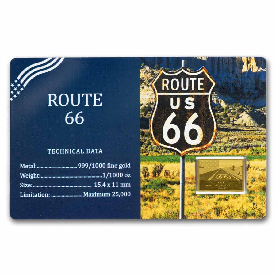 1/1000 oz Gold Bar - Route 66 (In Assay)