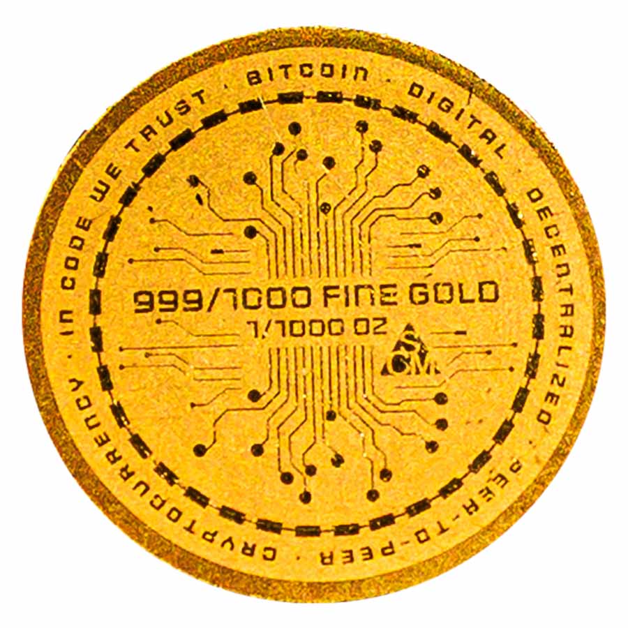 1/1000 oz Gold Round - Bitcoin (w/ Box & COA)