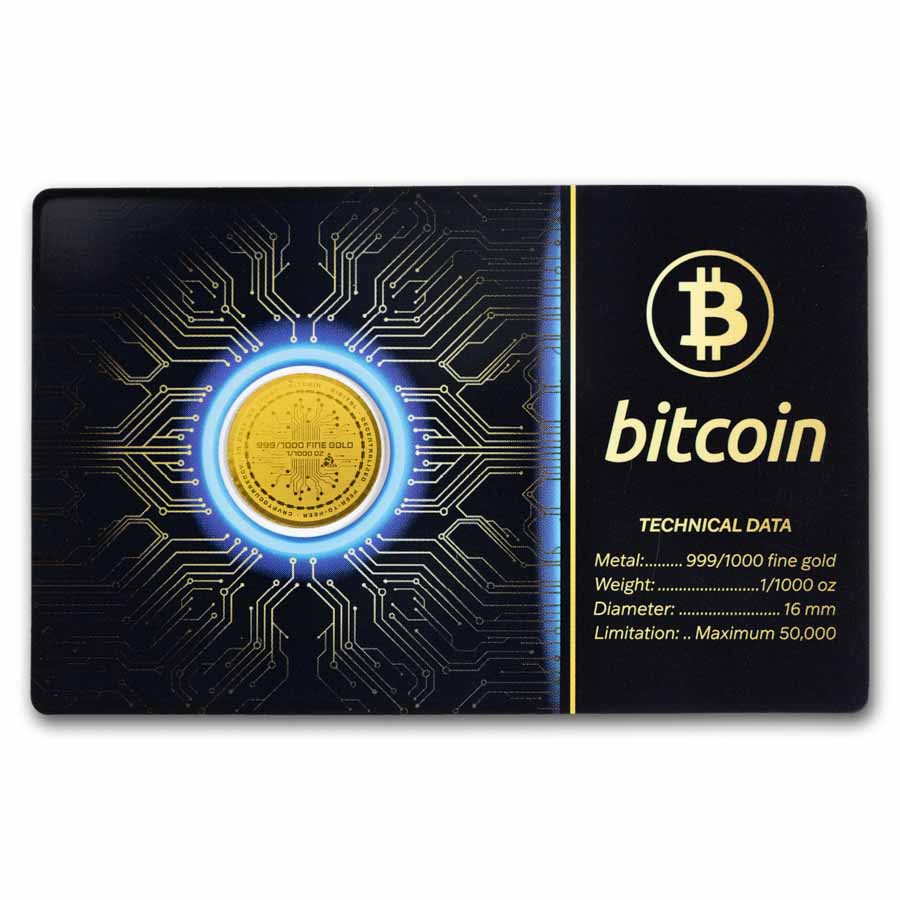 1/1000 oz Gold Round - Bitcoin (In Assay)