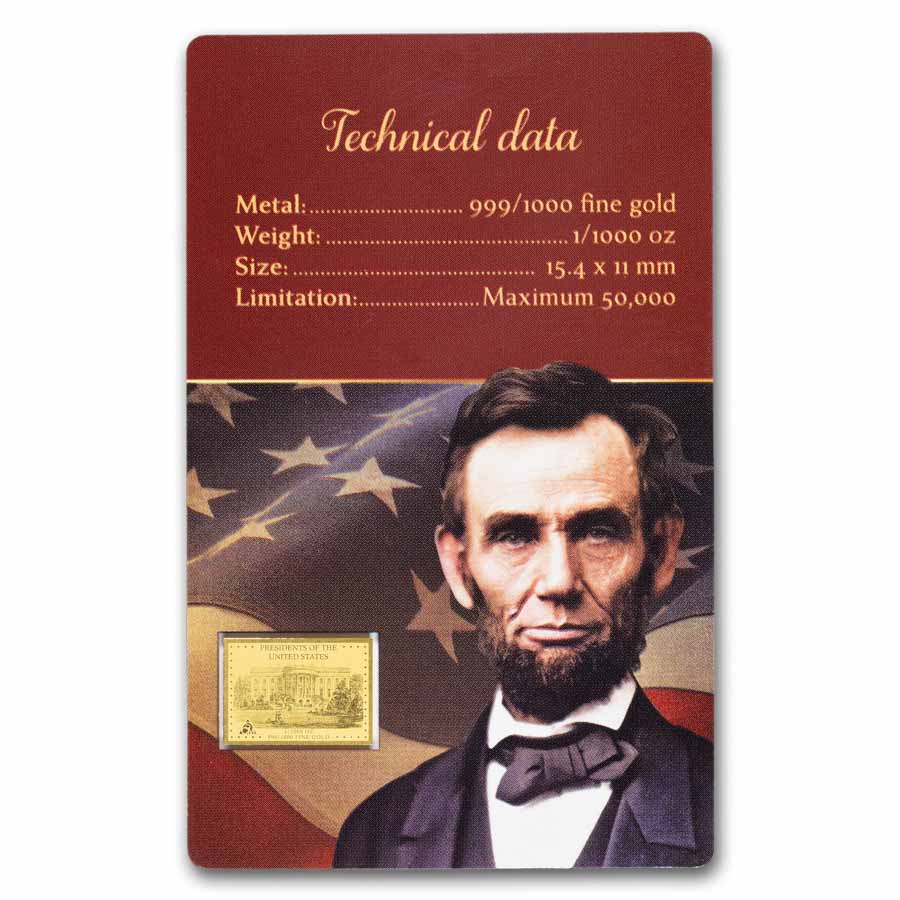 1/1000 oz Gold Bar - Abraham Lincoln (In Assay)