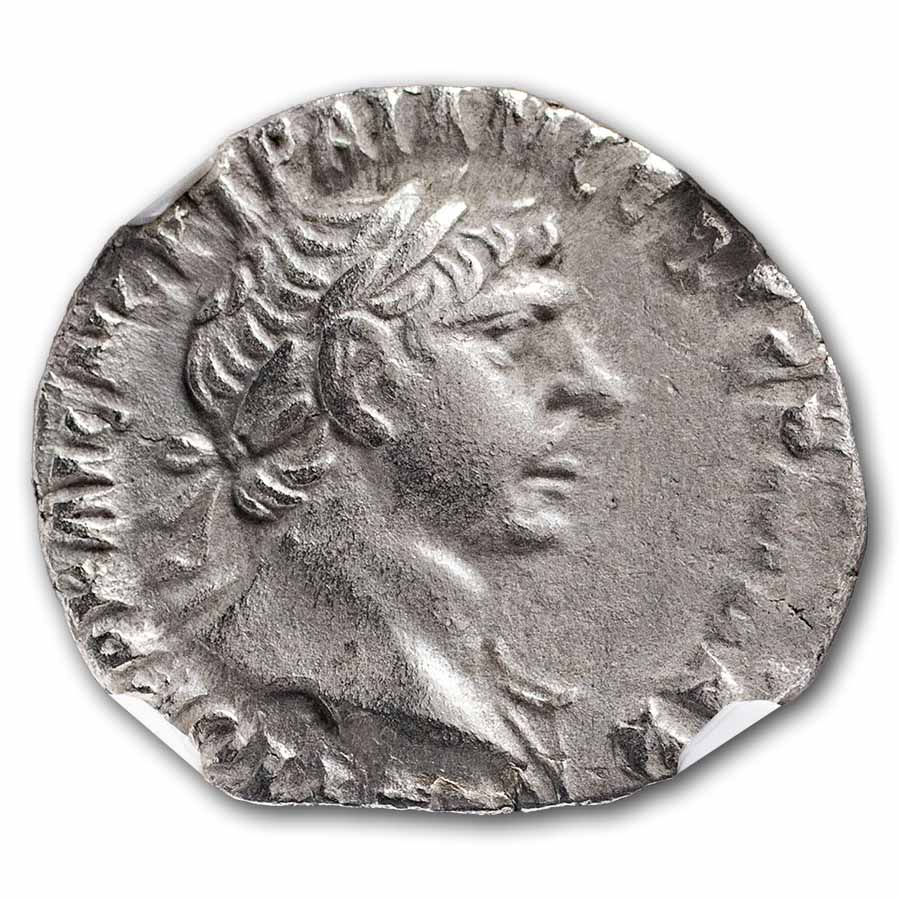 Roman Arabia AR Drachm Trajan (98-117 AD) Ch VF NGC