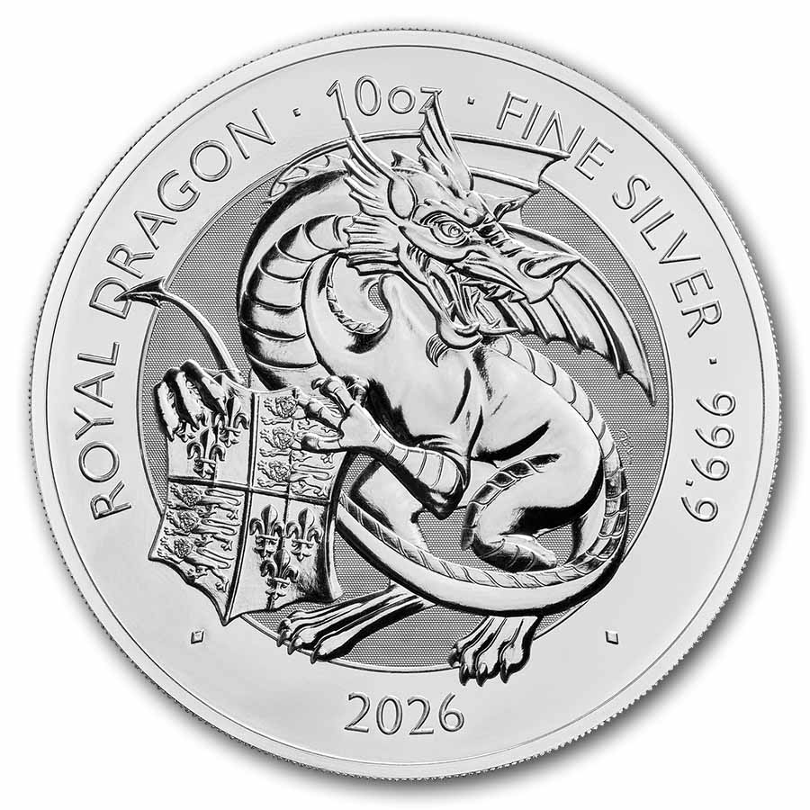 2026 GB 10 oz Silver Royal Tudor Beasts The Royal Dragon BU