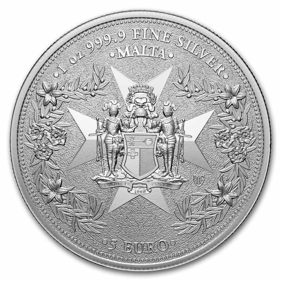 2026 Malta 1 oz Silver 5 Euro Golden Eagle BU
