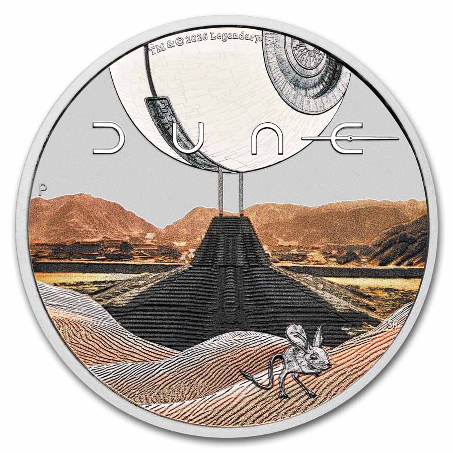 2026 Australia 1 oz Silver Colorized Dune Coin PCGS MS-70