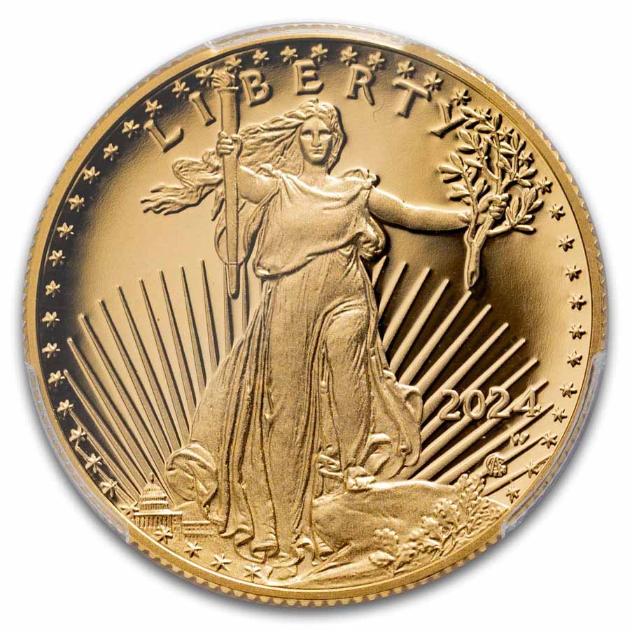 2024-W 1/2 oz Proof Gold Eagle PR-70 PCGS (First Day of Issue)