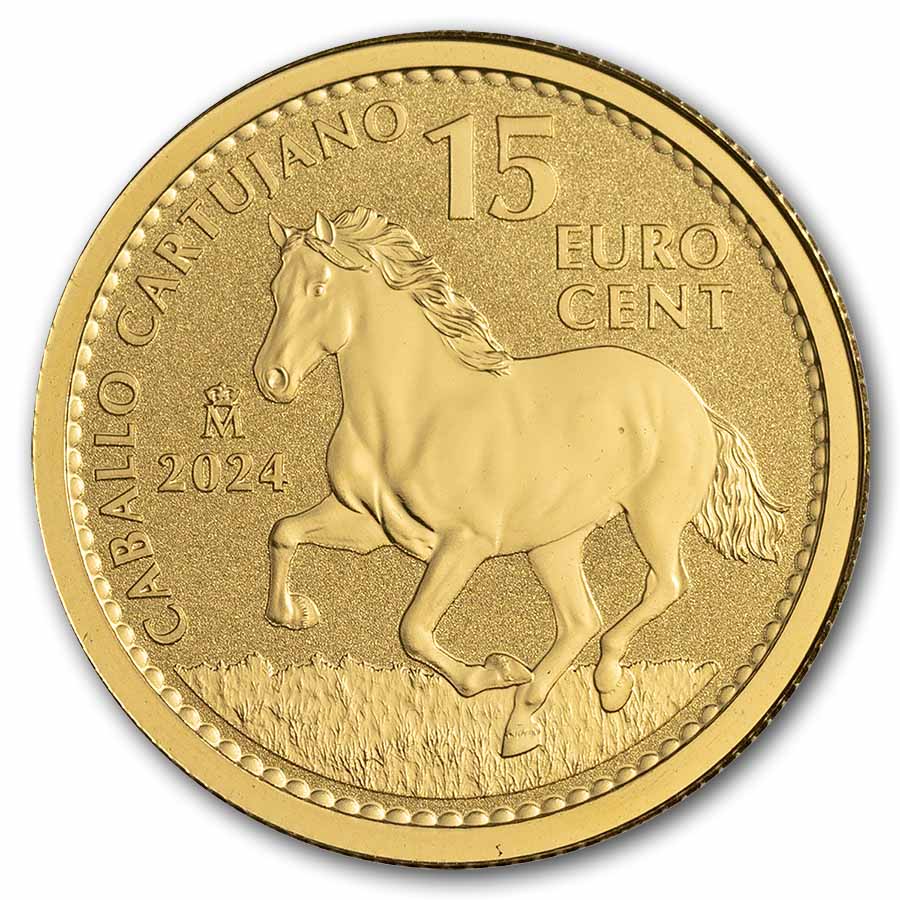 2024 Spain 1/10 oz Gold Rev Proof Stallion Doubloon PR-70 PCGS