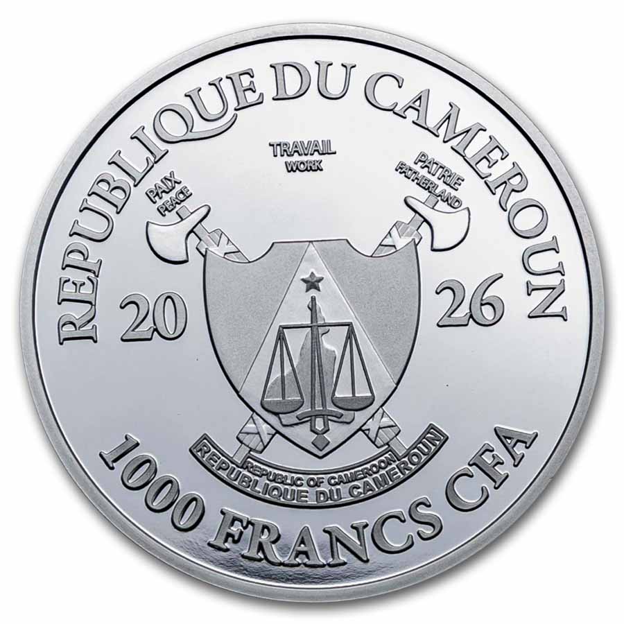 2026 Cameroon 1 oz Silver Food & Drinks: Cappuccino Heart