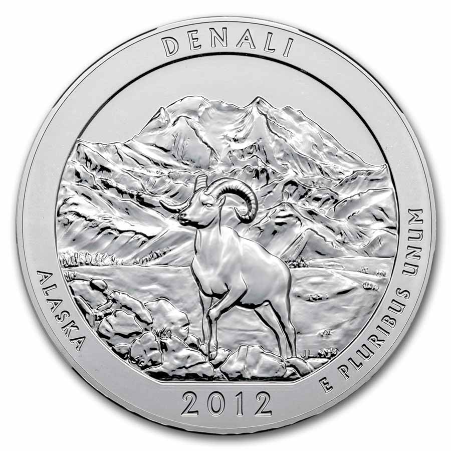 2012 5 oz Silver ATB Denali MS-69 NGC (ER/FR)