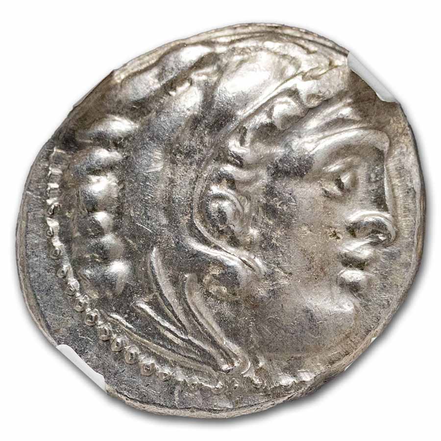 Macedon Alexander III Silver Drachm (336-323 BC) Ch AU NGC (4/4)