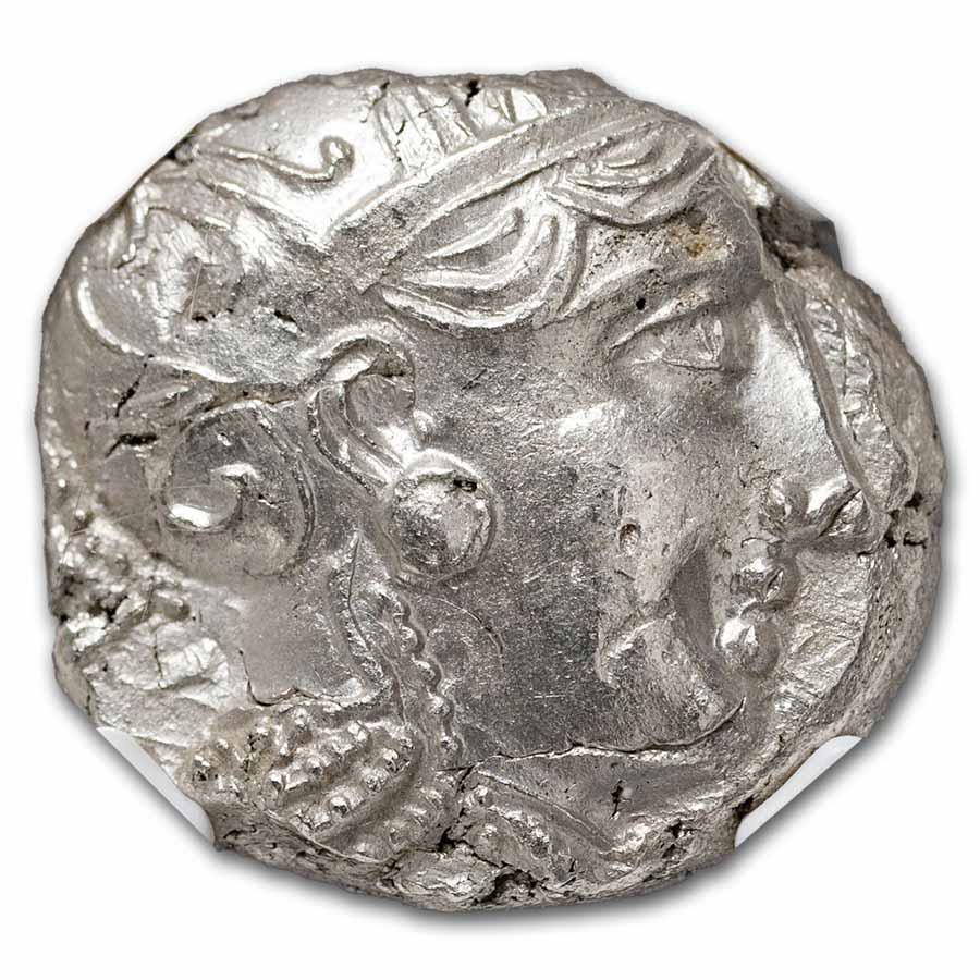 Attica Athens Silver Tetradrachm Owl (353-294 BC) MS NGC 3/3