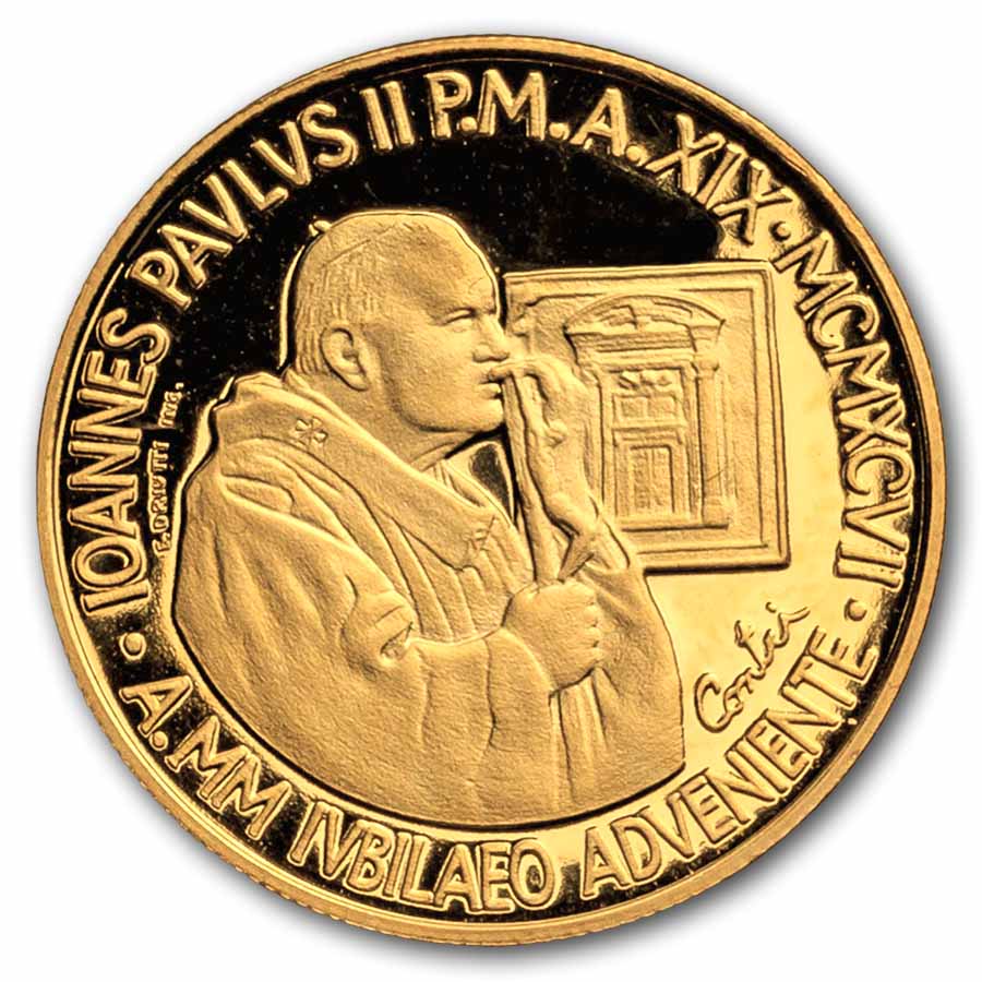 1997 Vatican City Proof Gold 100,000 Lire Pope John Paul II