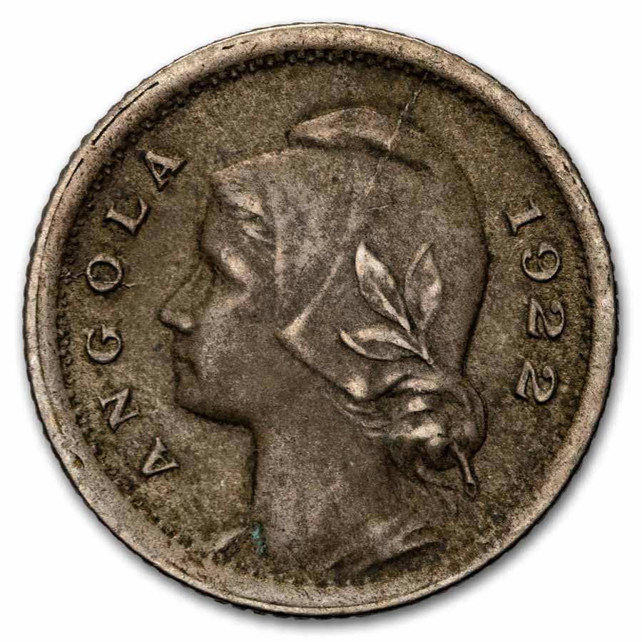 1922 Angola Copper-Nickel 10 Centavos XF