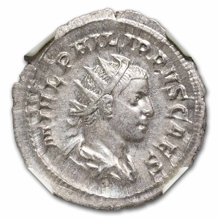 Rome AR Double Denarius Philip II (247-249 AD) AU NGC (Random)