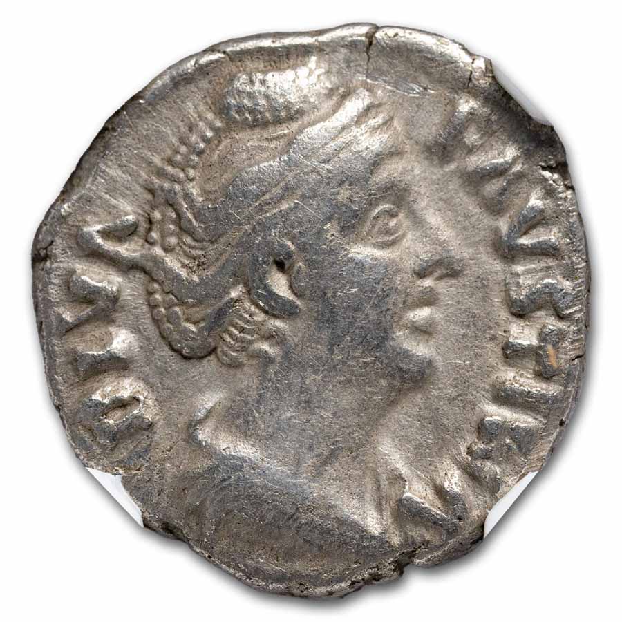 Roman AR Denarius Faustina Sr. (138-140/1 AD) Fine NGC (Random)