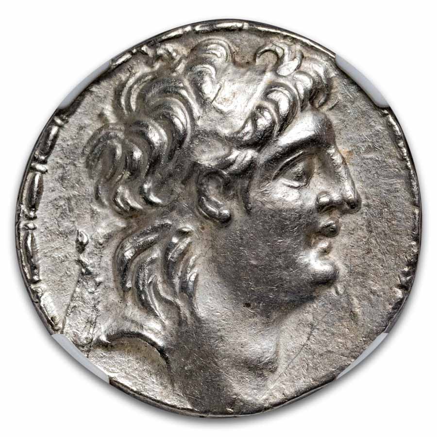 Seleucid Antiochus VII Tetradrachm (138-129 BC) Ch XF NGC (5/3)