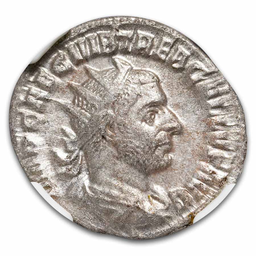 Roman Empire AR Double Denarius Treb. Gallus (251-253 AD) AU NGC