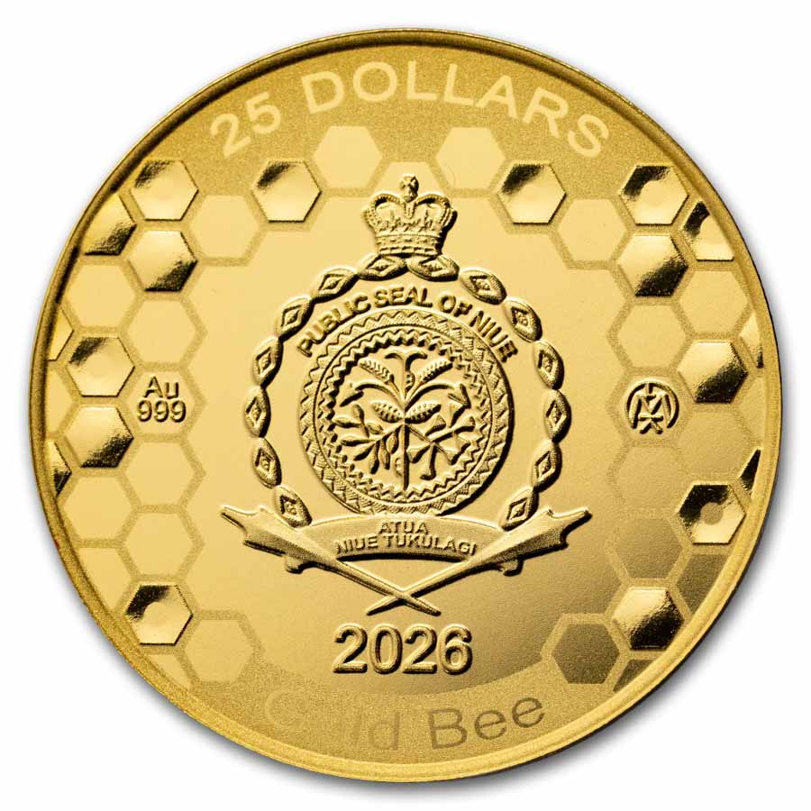 2026 Niue 1/10 oz Gold Gold Bee Proof (with Box & COA)