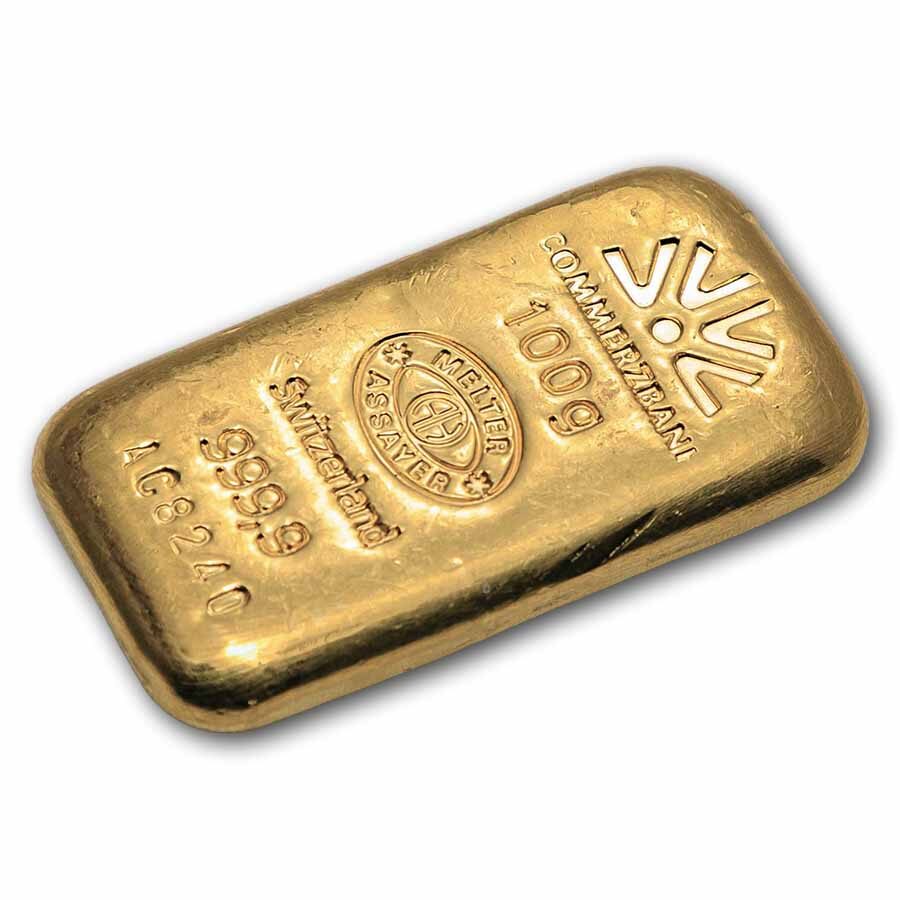 100 gram Gold Bar - Argor-Heraeus (Commerzbank)