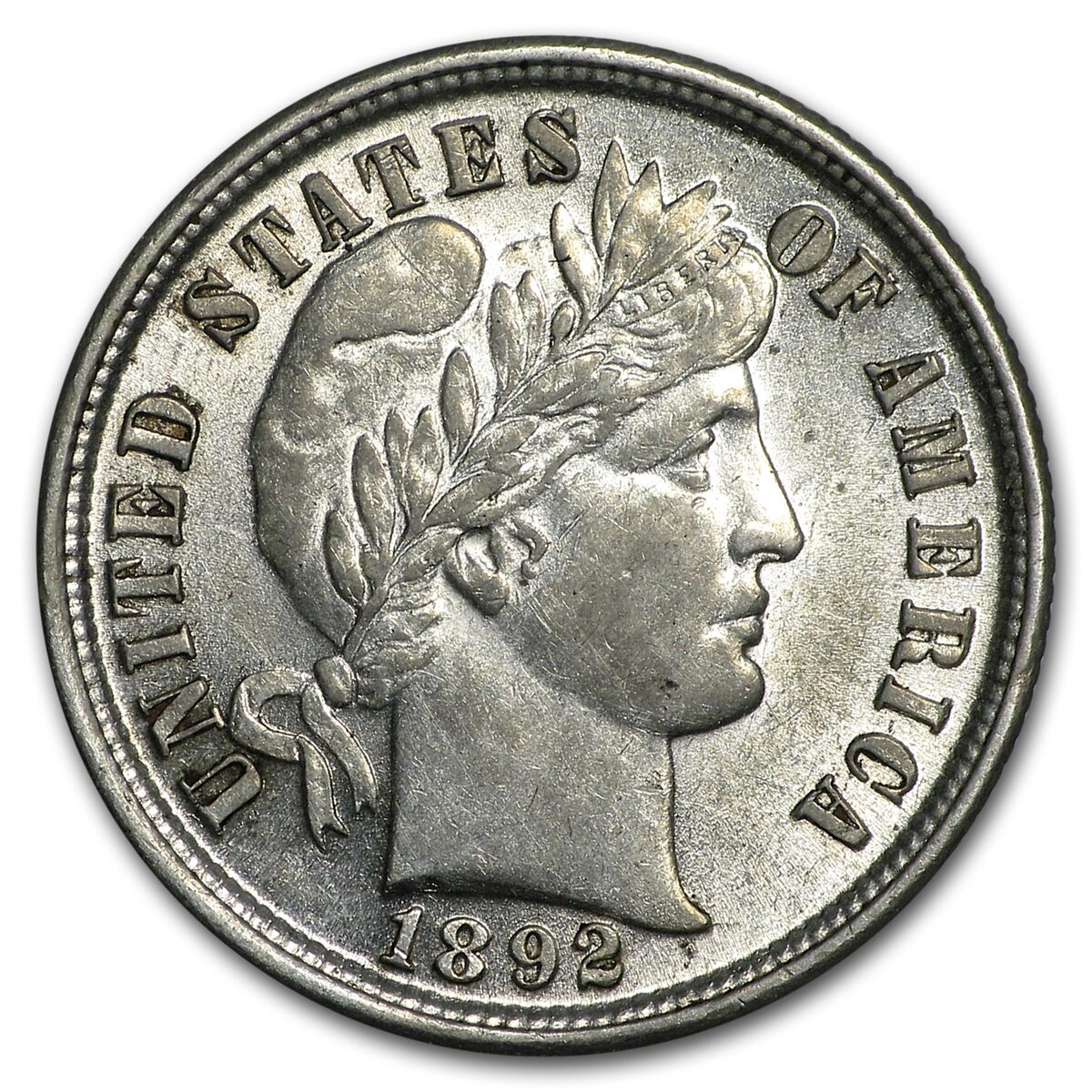 1892 Barber Dime AU