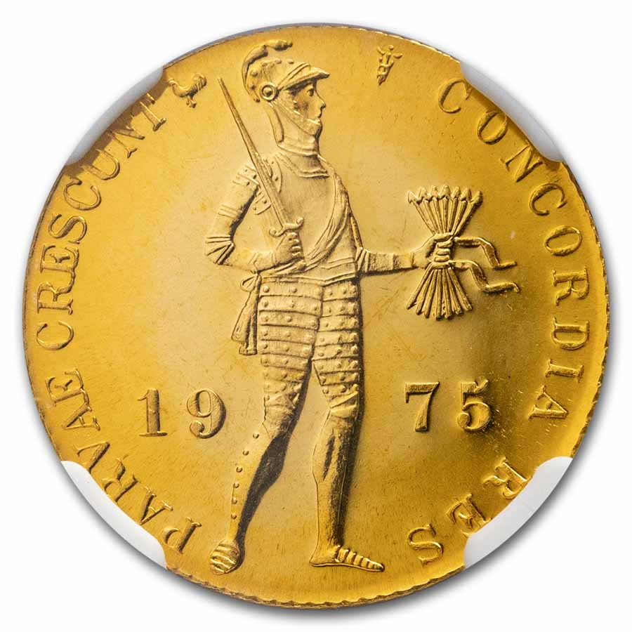 1975 Netherlands Gold Ducat PL 67 NGC