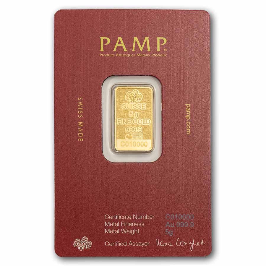 5 gram Gold Bar - PAMP Suisse Arabian Camel (In Assay w/ Frame)