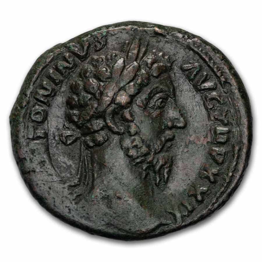 Roman Bronze As Marcus Aurelius (161-180 AD) XF (RIC 1142)