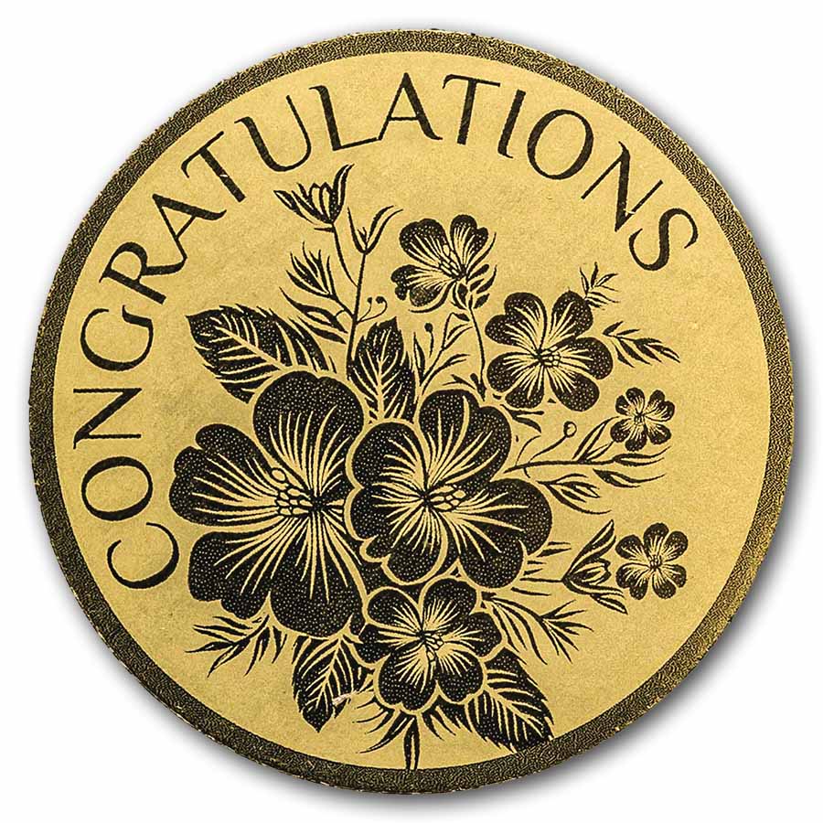 1/1000 oz Gold Round - Congratulations Blume (In Assay)