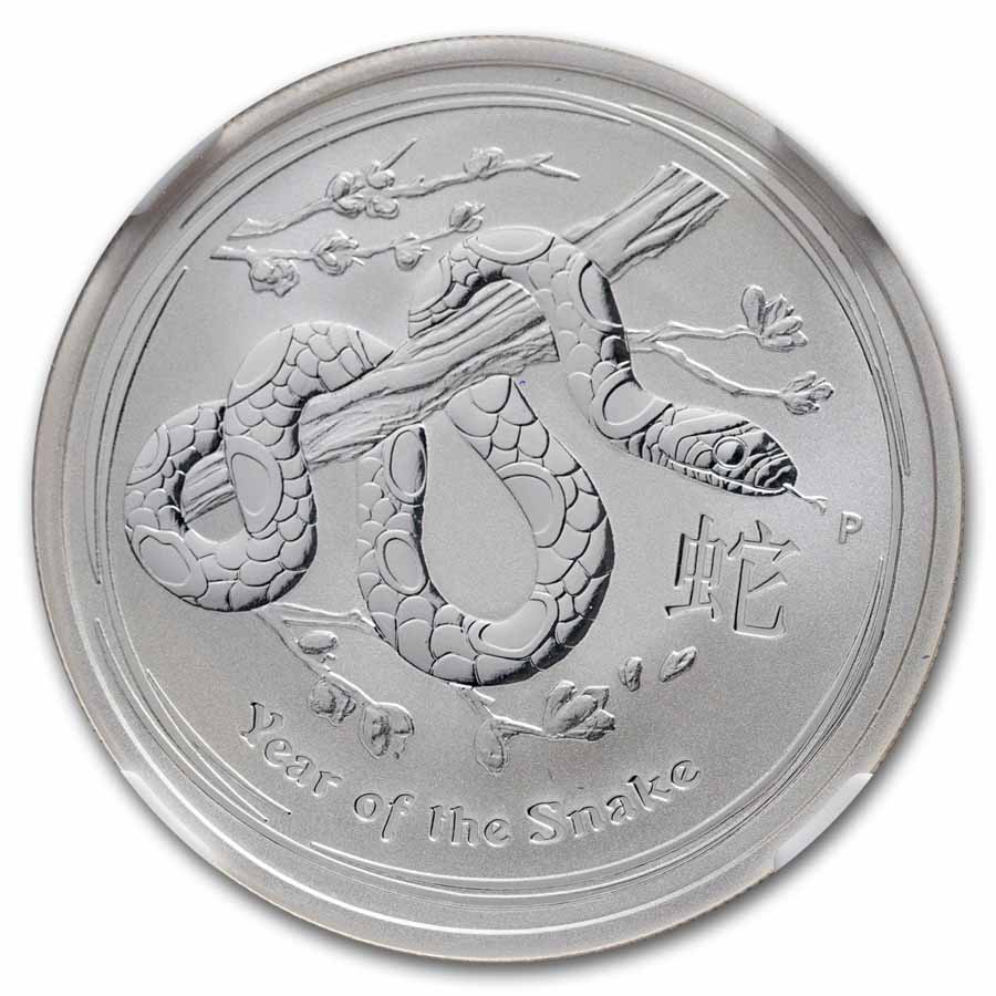 2013 Australia 1/2 oz Silver Year of the Snake MS-69 NGC (ER)