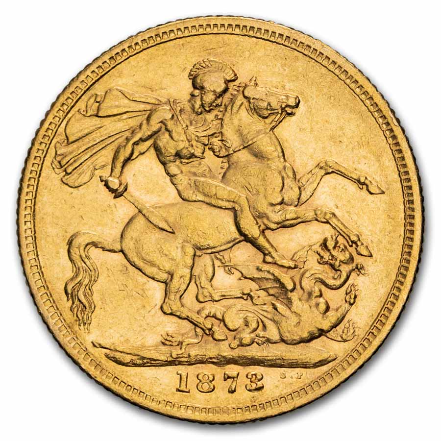 1873-S Australia Gold Sovereign Victoria St. George/Dragon XF