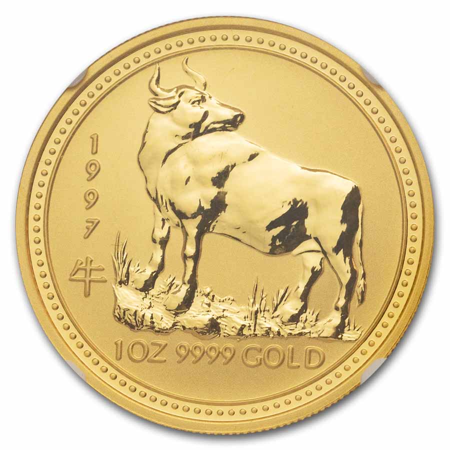 1997 Australia 1 oz Gold Lunar Ox MS-69 NGC (Series I)