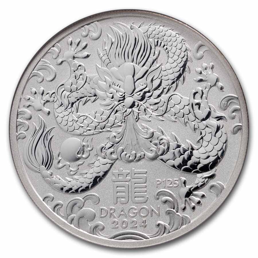 2024 AUS 1 oz Silver Lunar Dragon MS-70 NGC