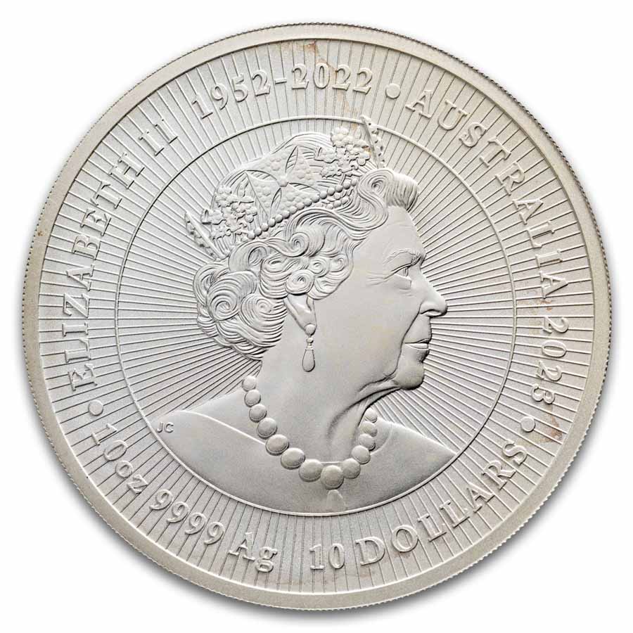 2023 AUS 10 oz Silver Piedfort Kangaroo Mother/Joey (Spotted)