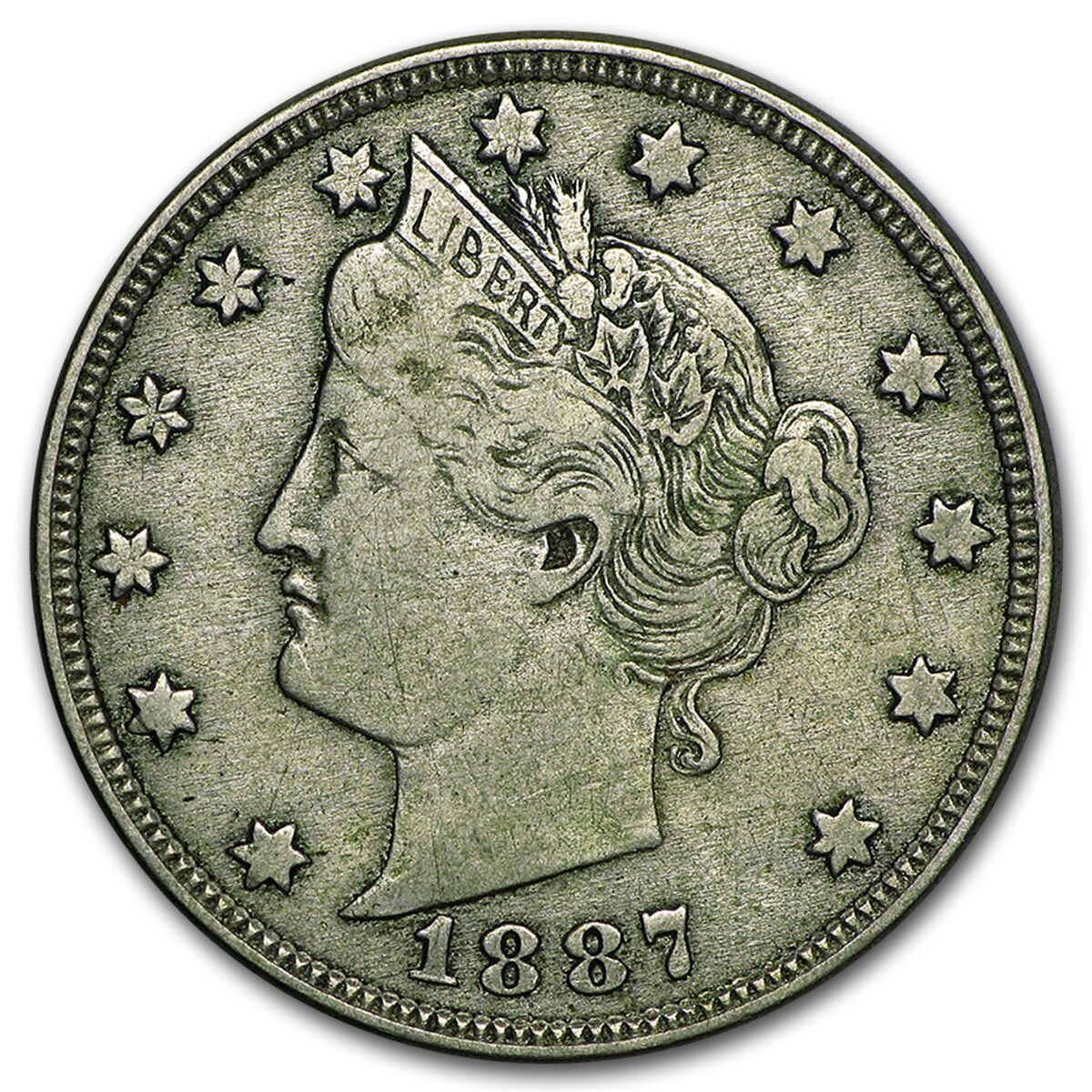 1887 Liberty Head V Nickel VF