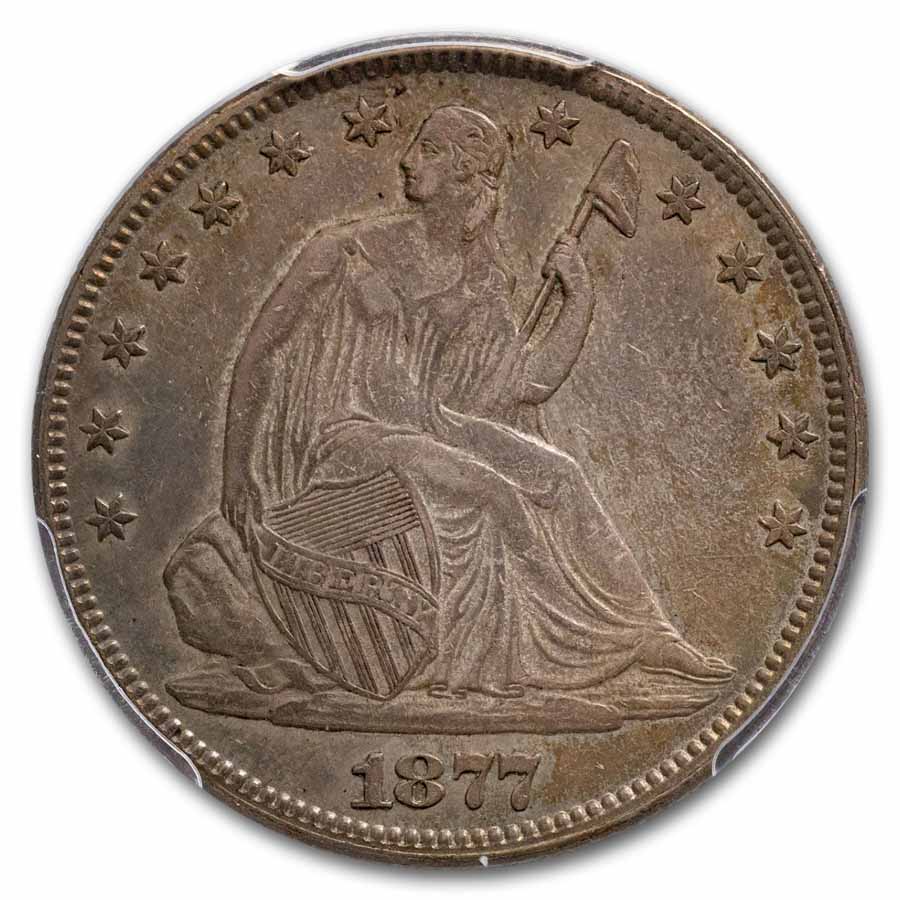 1877 Liberty Seated Half Dollar AU-50 PCGS CAC