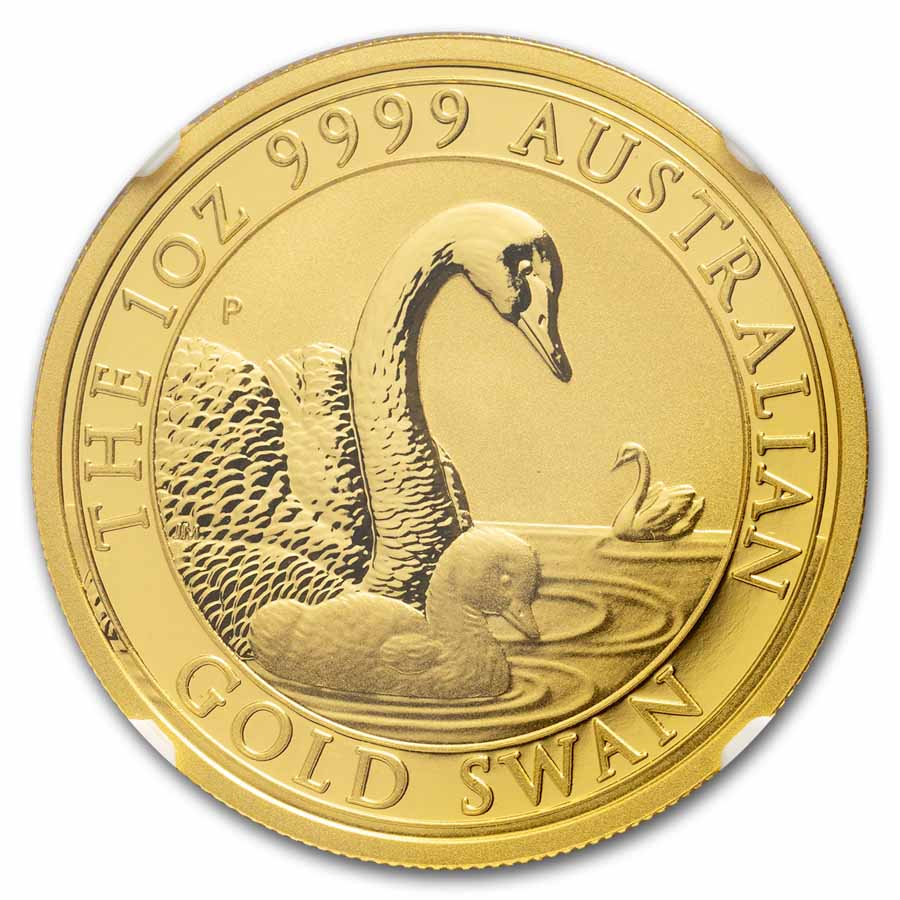 2019 Australia 1 oz Gold Swan MS-70 NGC