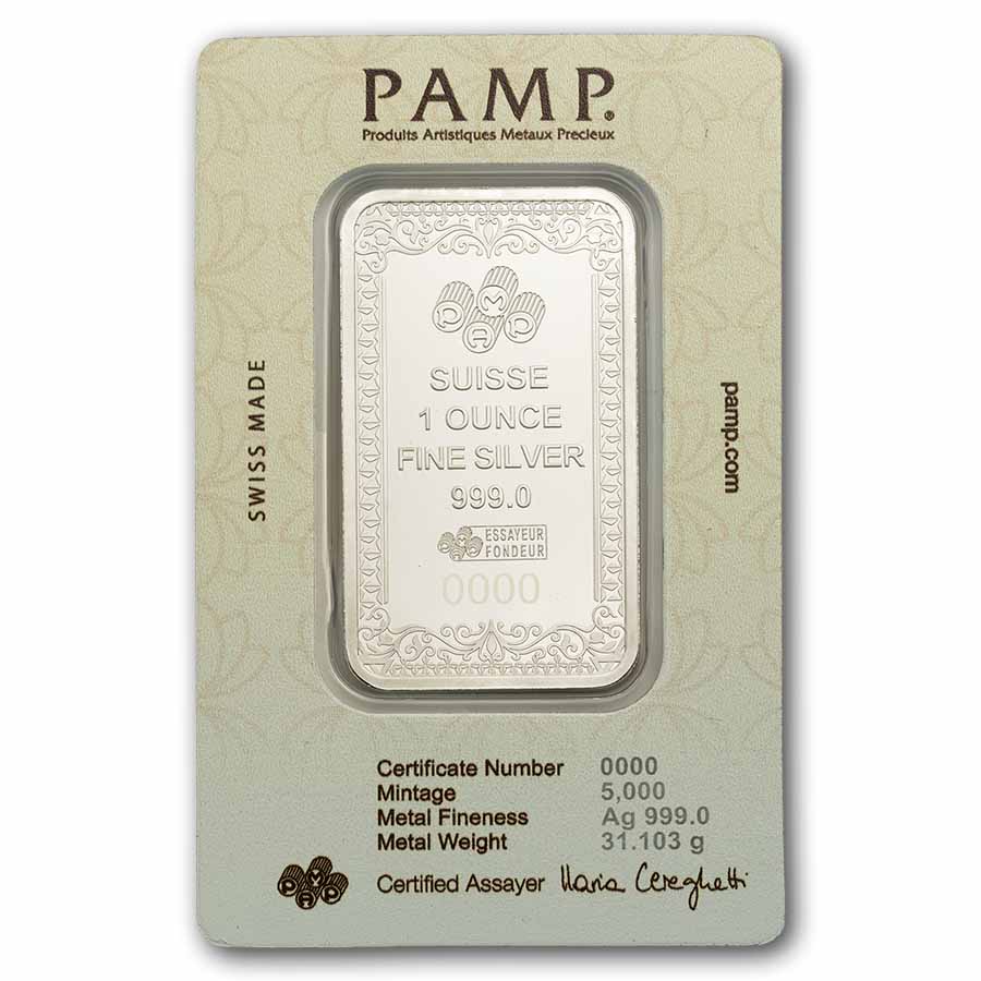 1 oz Silver Bar - PAMP Suisse Moses & Batya (In Assay w/ Sleeve)