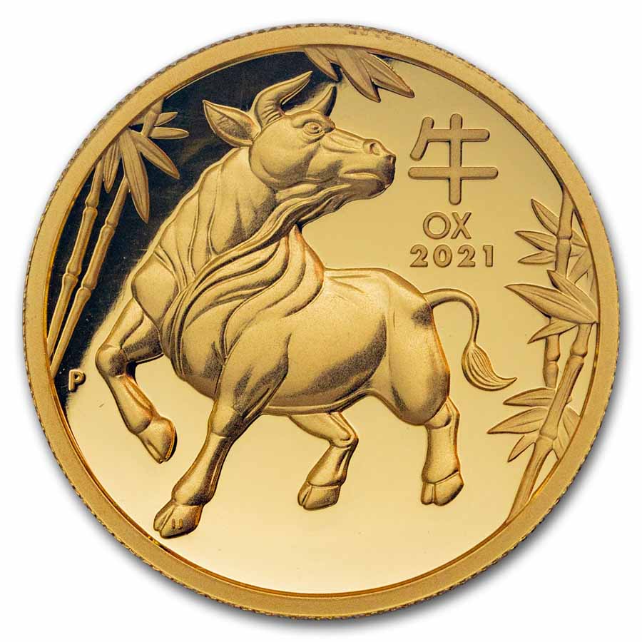 2021 Australia 1 oz Gold Lunar Ox PR-70 PCGS HR