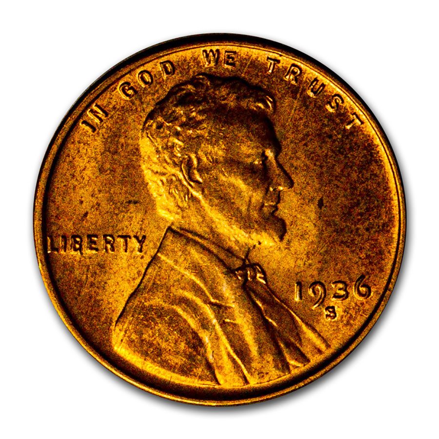 1936-S Lincoln Cent BU (Red)