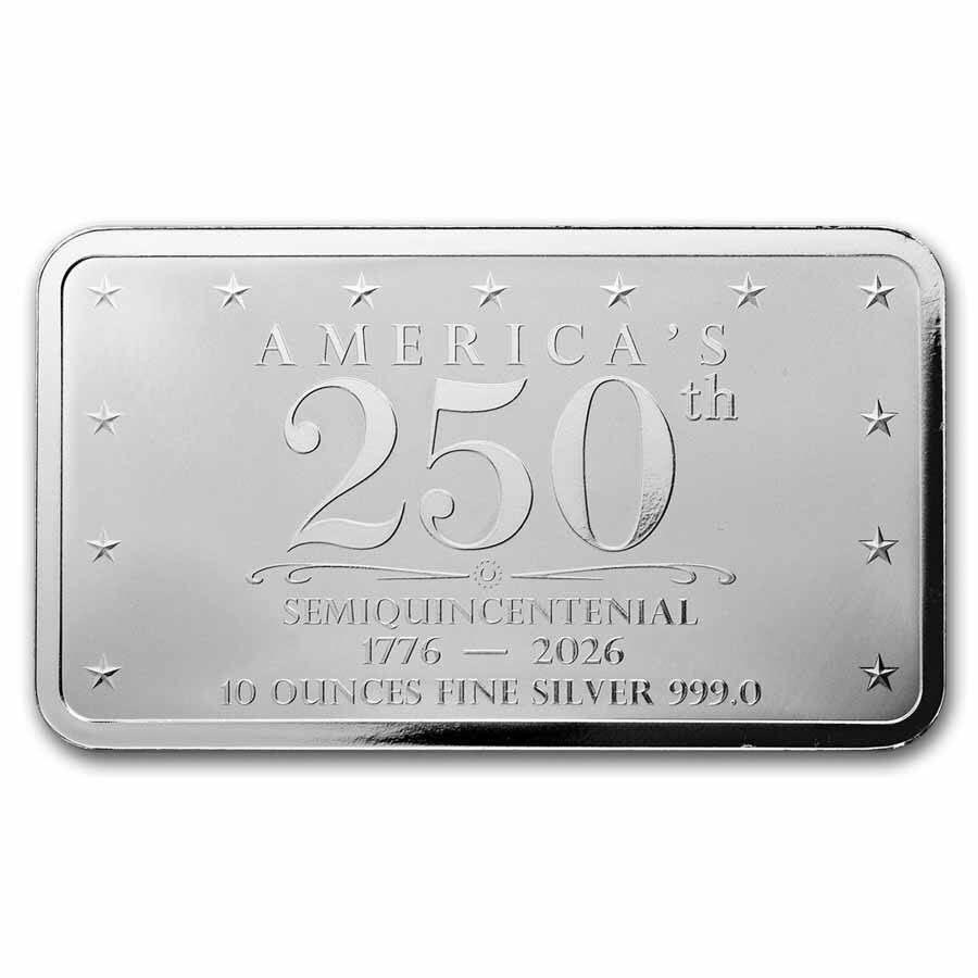 10 oz Silver Bar - Mount Rushmore (America's 250th)