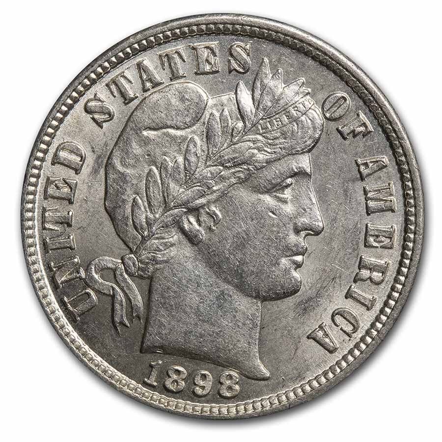1898 Barber Dime AU