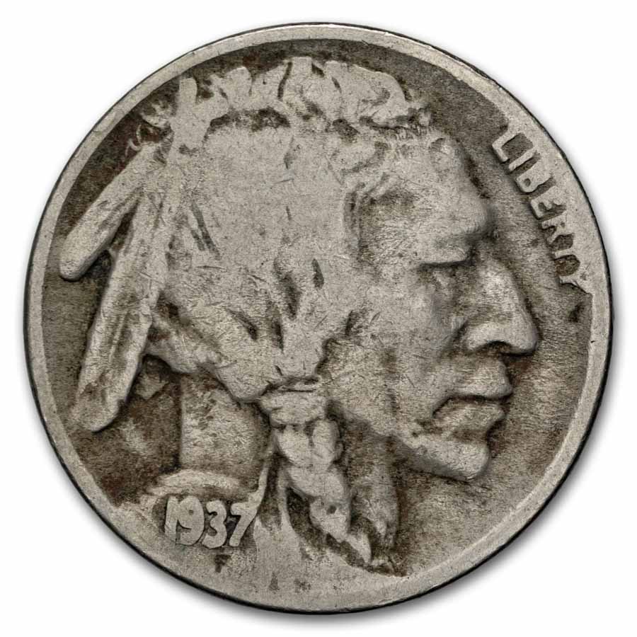 1937-D 3 Legged Buffalo Nickel Good