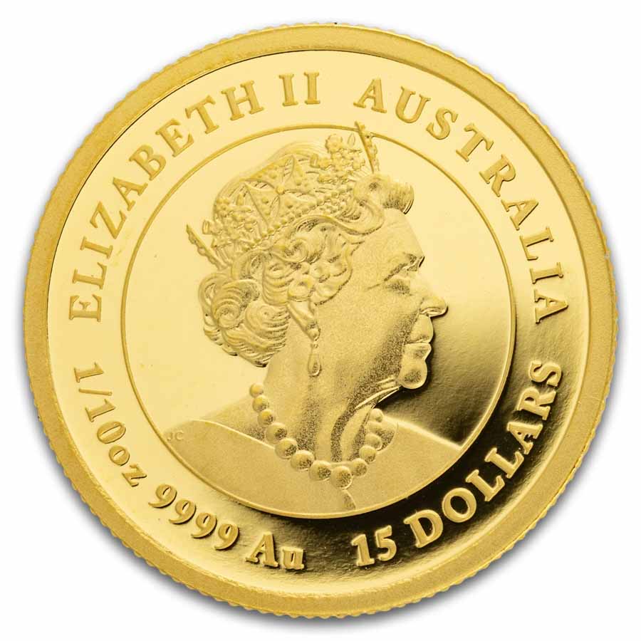 2022 Australia 1/10 oz Gold Lunar Tiger Proof (coin only)