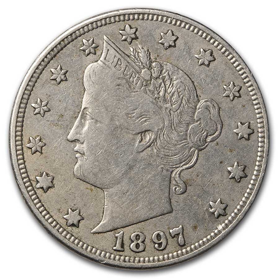 1897 Liberty Head V Nickel VF