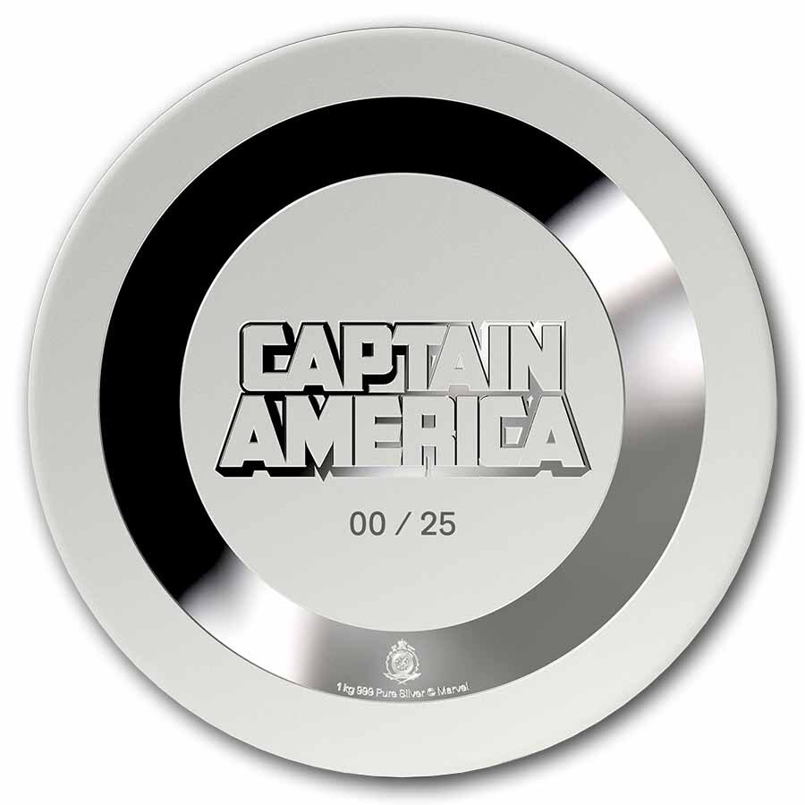 2026 Niue 1 Kilo Silver $50 Marvel: Captain America's Shield